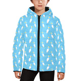 Pelican Pattern Print Design 02 Kids' Boys' Girls' Padded Hooded Jacket