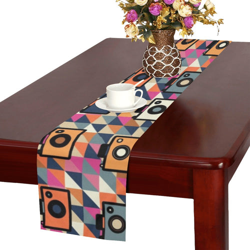 Camera Pattern Print Design 01 Table Runner