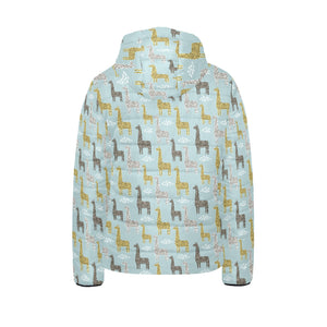 Giraffe Pattern Print Design 03 Kids' Boys' Girls' Padded Hooded Jacket