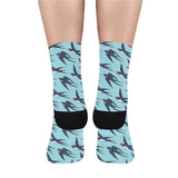 Swallow Pattern Print Design 01 Crew Socks