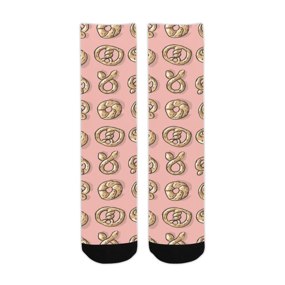 Pretzels Pattern Print Design 04 Crew Socks