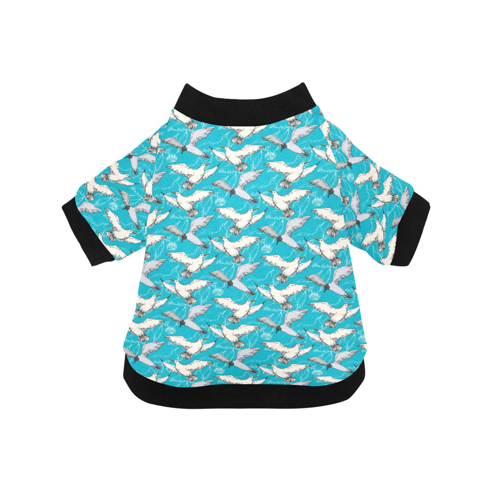 Seagull Pattern Print Design 03 All Over Print Pet Dog Round Neck Fuzzy Shirt