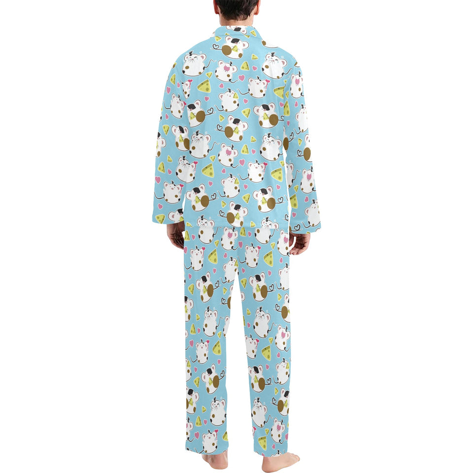 Guinea Pig Pattern Print Design 03 Men's Long Pajama Set