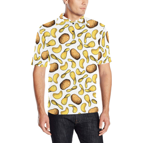 Potato Chips Pattern Print Design 01 Men's All Over Print Polo Shirt