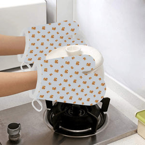 Pancake Pattern Print Design 03 Heat Resistant Oven Mitts