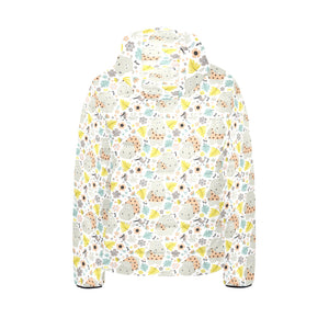 Hippopotamus Pattern Print Design 05 Kids' Boys' Girls' Padded Hooded Jacket