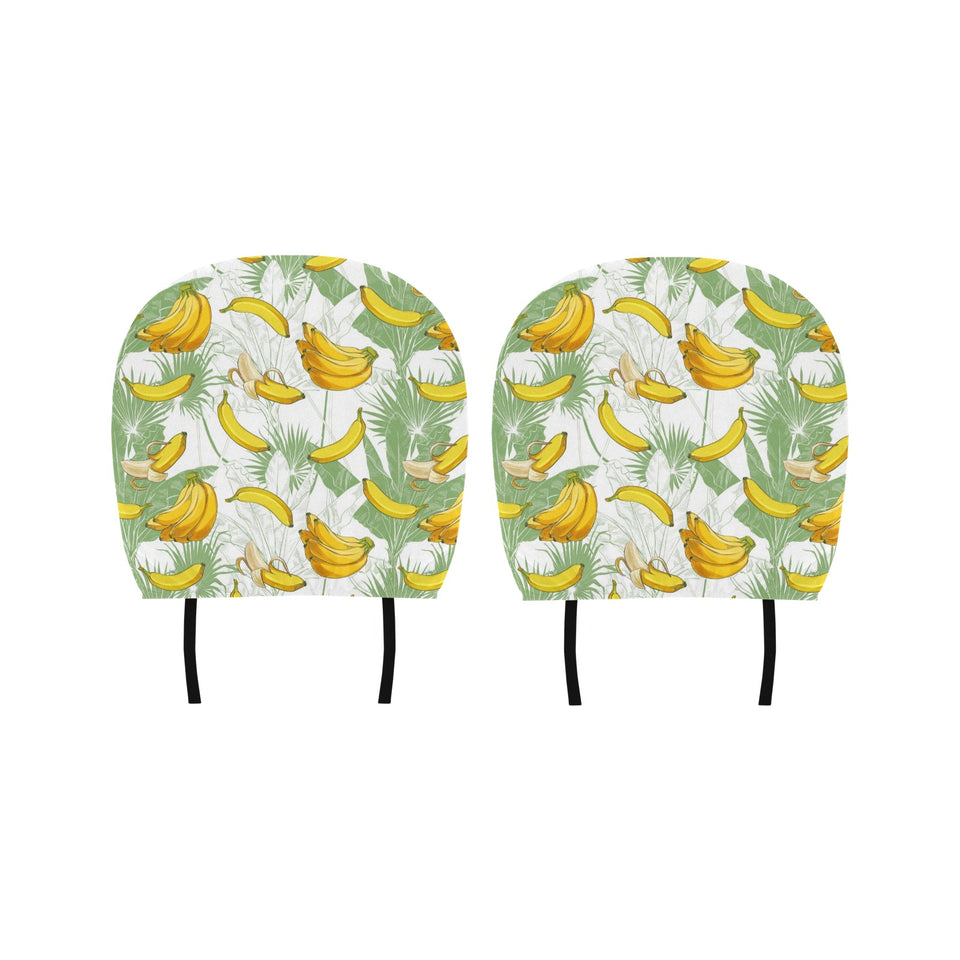 Banana Pattern Background Car Headrest Cover