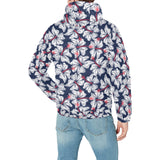 Hibiscus Pattern Print Design 02 Men's Padded Hooded Jacket(ModelH42)