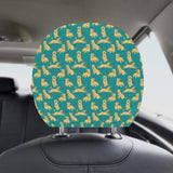 Golden Retriever Pattern Print Design 05 Car Headrest Cover