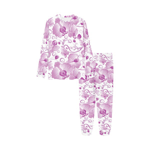 Orchid Pattern Kids' Boys' Girls' All Over Print Pajama Set