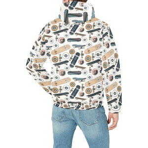 Skate Board Pattern Print Design 01 Men's Padded Hooded Jacket(ModelH42)