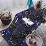 Math Pattern Print Design 02 Blanket Robe with Sleeves