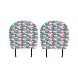 Pink Lotus Waterlily Pattern Car Headrest Cover