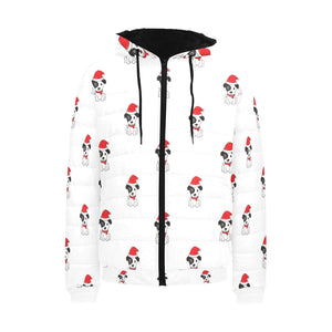 Jack Russel Pattern Print Design 01 Men's Padded Hooded Jacket(ModelH42)