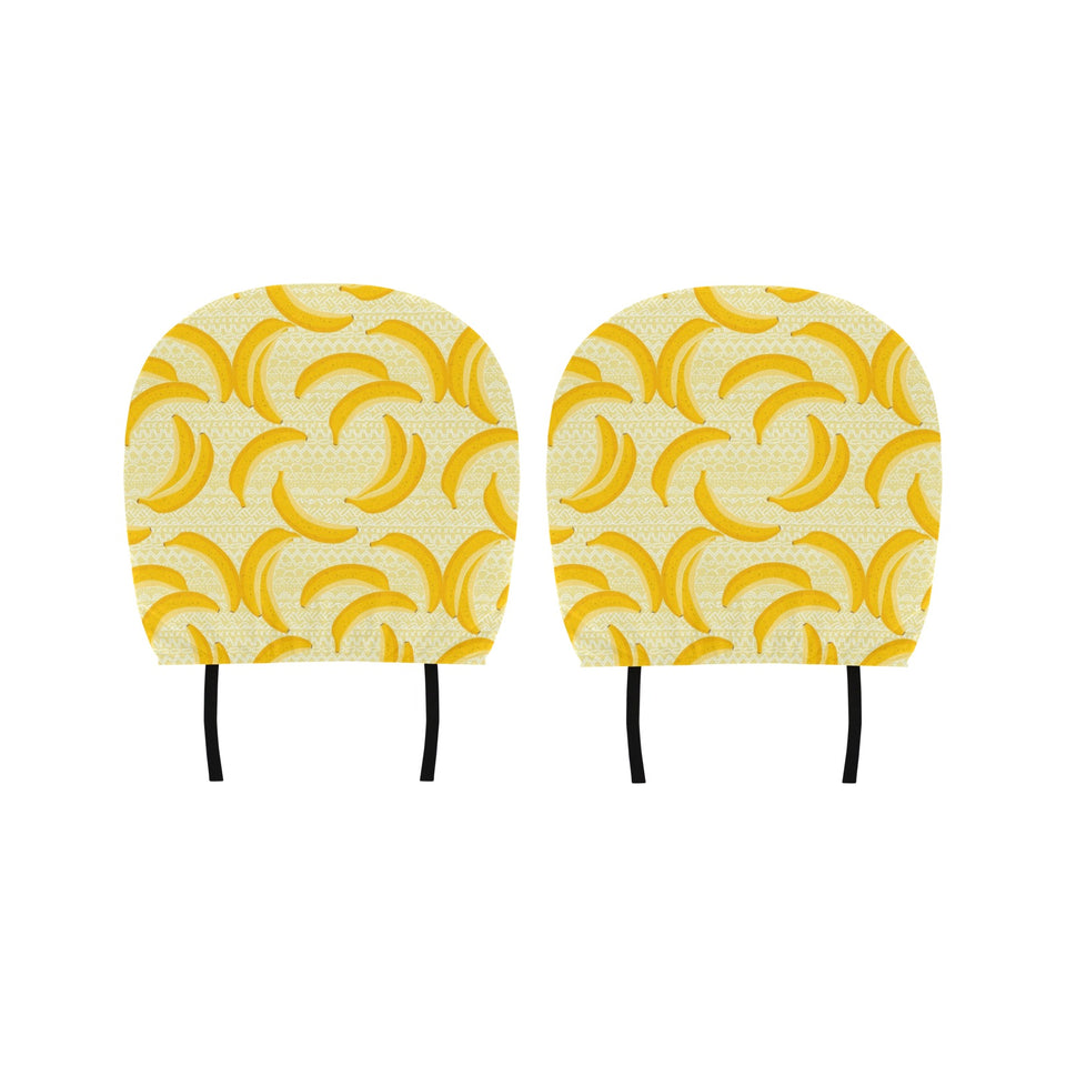 Banana Pattern Tribel Background Car Headrest Cover