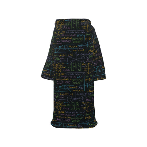 Math Pattern Print Design 01 Blanket Robe with Sleeves