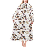 Jack Russel Pattern Print Design 05 Blanket Robe with Sleeves