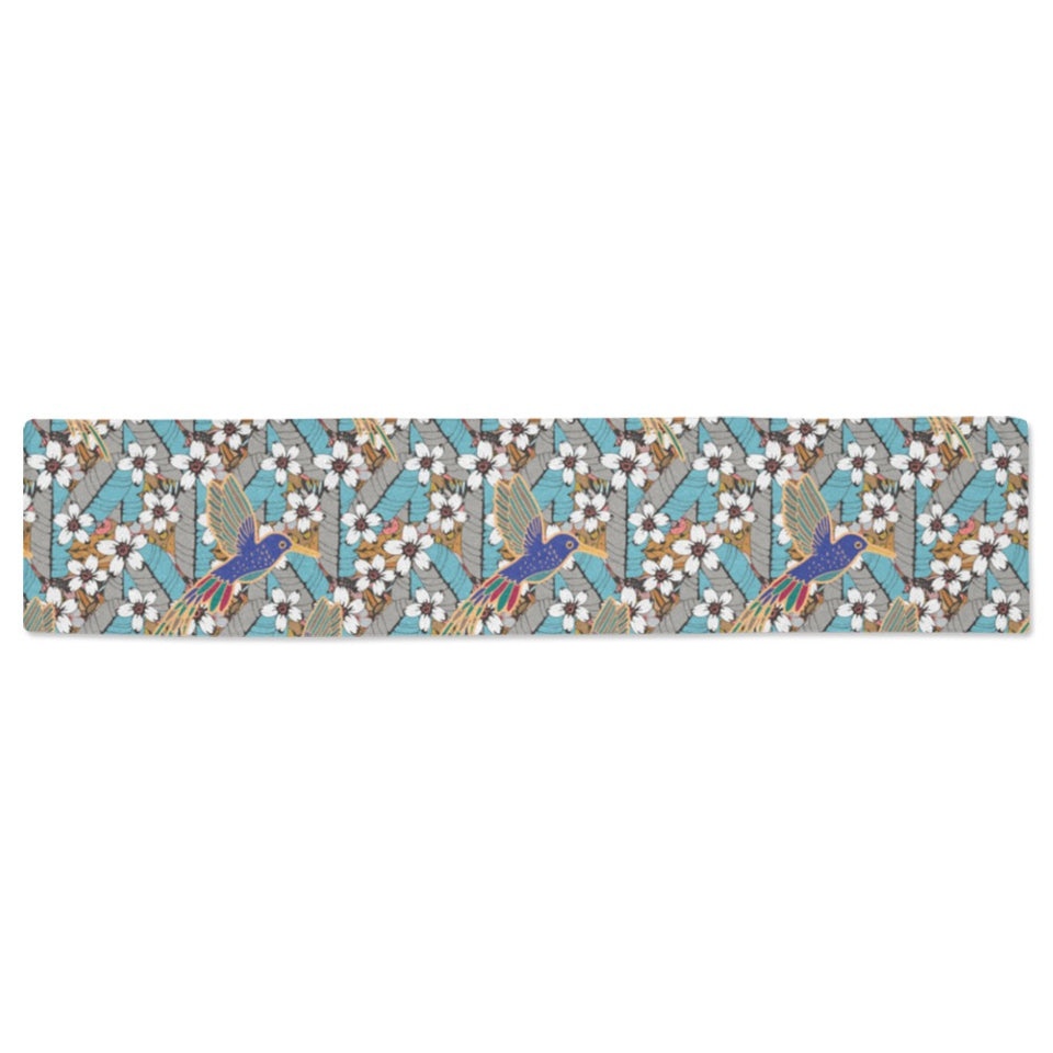 Hummingbird Pattern Print Design 02 Table Runner