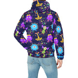 Alien Pattern Print Design 01 Men's Padded Hooded Jacket(ModelH42)