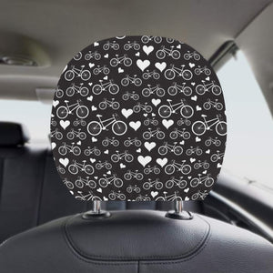 Bicycle Pattern Print Design 05 Car Headrest Cover