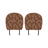 Coffee Cup and Coffe Bean Pattern Car Headrest Cover