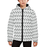 Engine Piston Pattern Print Design 03 Kids' Boys' Girls' Padded Hooded Jacket