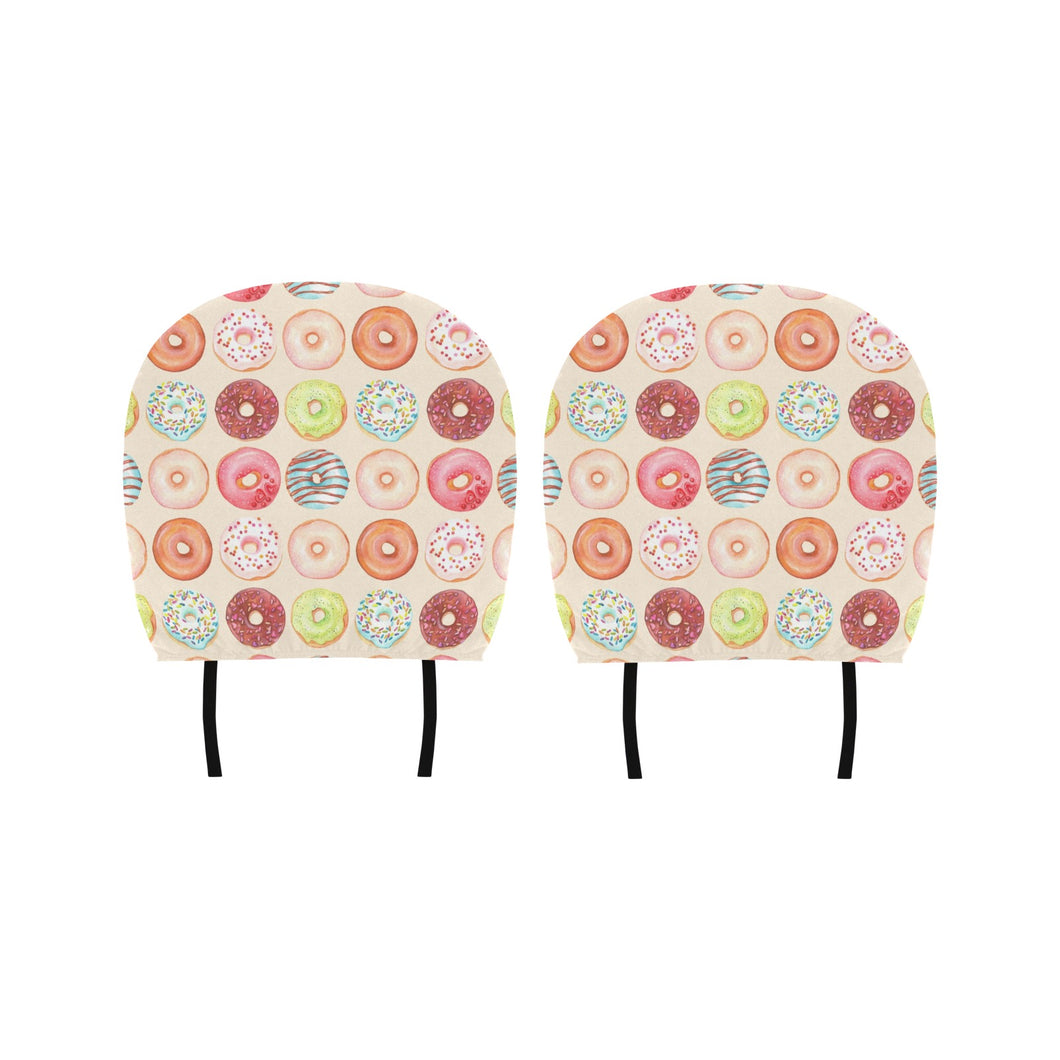 Donut Pattern Car Headrest Cover