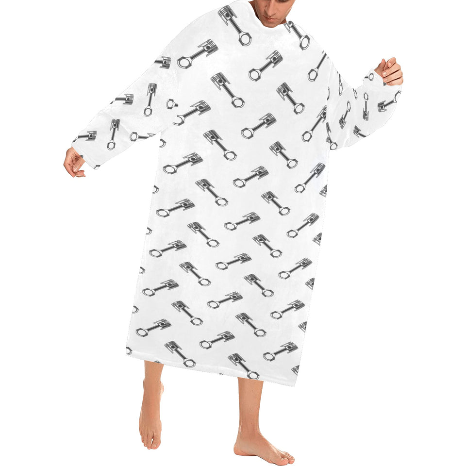 Engine Piston Pattern Print Design 02 Blanket Robe with Sleeves