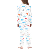 Airplane Cloud Pattern Kids' Boys' Girls' All Over Print Pajama Set