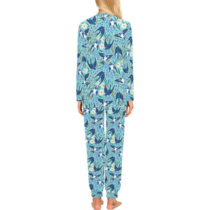 Swallow Pattern Print Design 05 Women's All Over Print Pajama Set