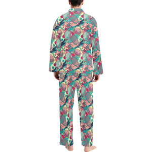 Tennis Pattern Print Design 01 Men's Long Pajama Set