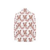 Pig Pattern Print Design 04 Women's Long Sleeve Polo Shirt