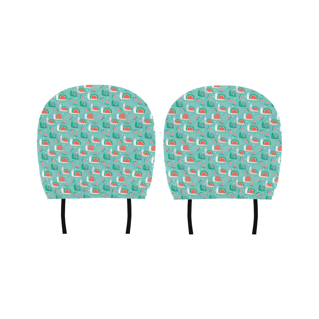 Snail Pattern Print Design 01 Car Headrest Cover