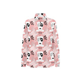 Bull Terrier Pattern Print Design 03 Women's Long Sleeve Polo Shirt