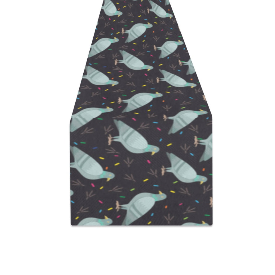 Pigeon Pattern Print Design 01 Table Runner