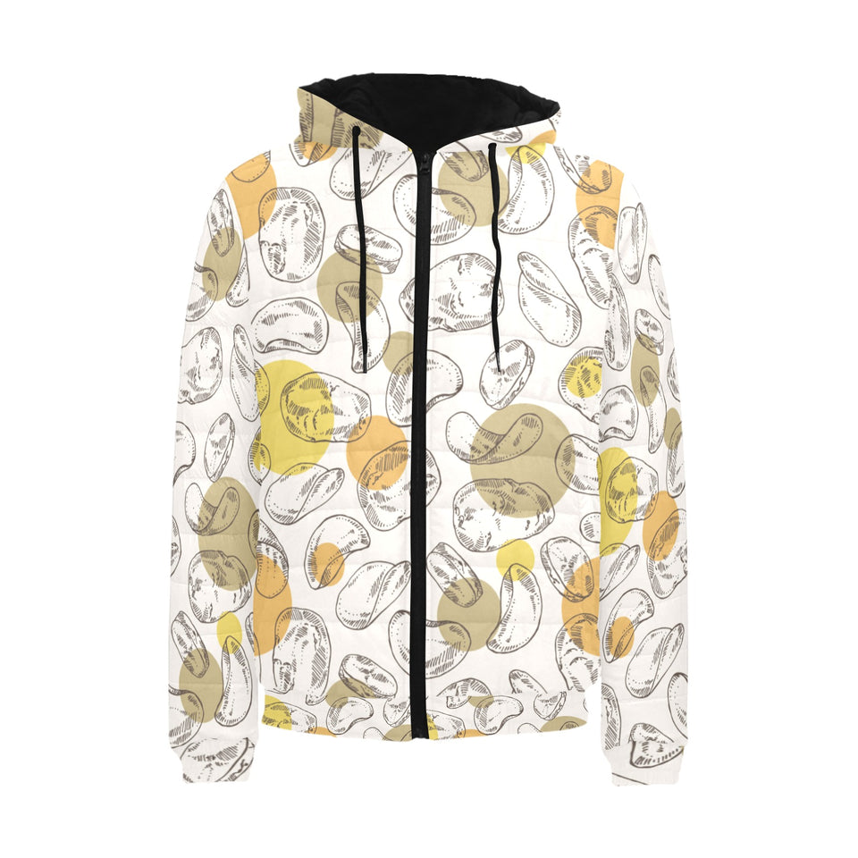 Potato Chips Pattern Print Design 02 Men's Padded Hooded Jacket(ModelH42)