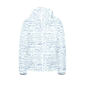 Math Pattern Print Design 03 Kids' Boys' Girls' Padded Hooded Jacket