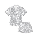 Gear Pattern Print Design 05 Kids' Boys' Girls' V-Neck Short Pajama Set