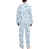 Music Notes Pattern Print Design 03 Men's Long Pajama Set