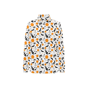 Halloween Pattern Women's Long Sleeve Polo Shirt