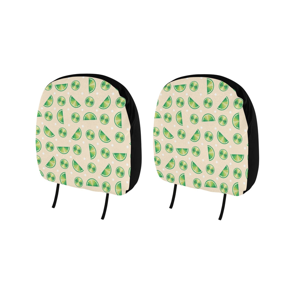 Lime Pattern Car Headrest Cover