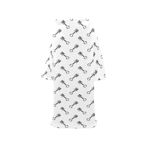 Engine Piston Pattern Print Design 02 Blanket Robe with Sleeves