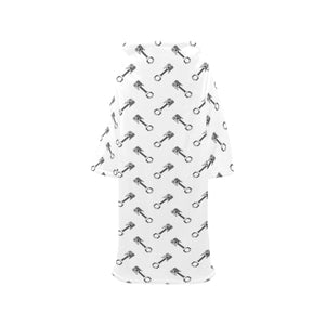 Engine Piston Pattern Print Design 02 Blanket Robe with Sleeves