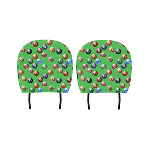 Billiard Ball Pattern Print Design 02 Car Headrest Cover