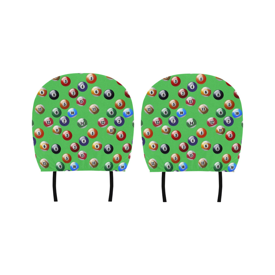 Billiard Ball Pattern Print Design 02 Car Headrest Cover