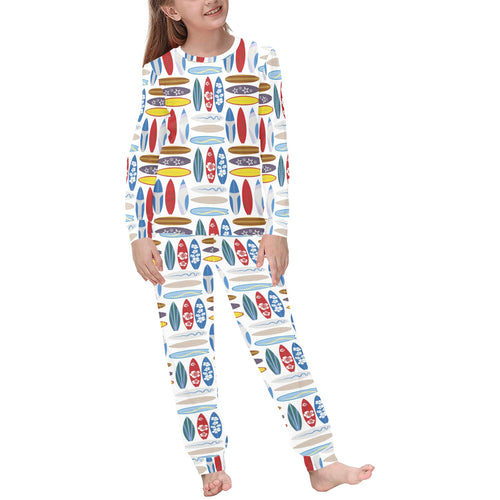 Surfboard Pattern Print Design 02 Kids' Boys' Girls' All Over Print Pajama Set