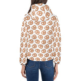 Pretzels Pattern Print Design 05 Women's Padded Hooded Jacket