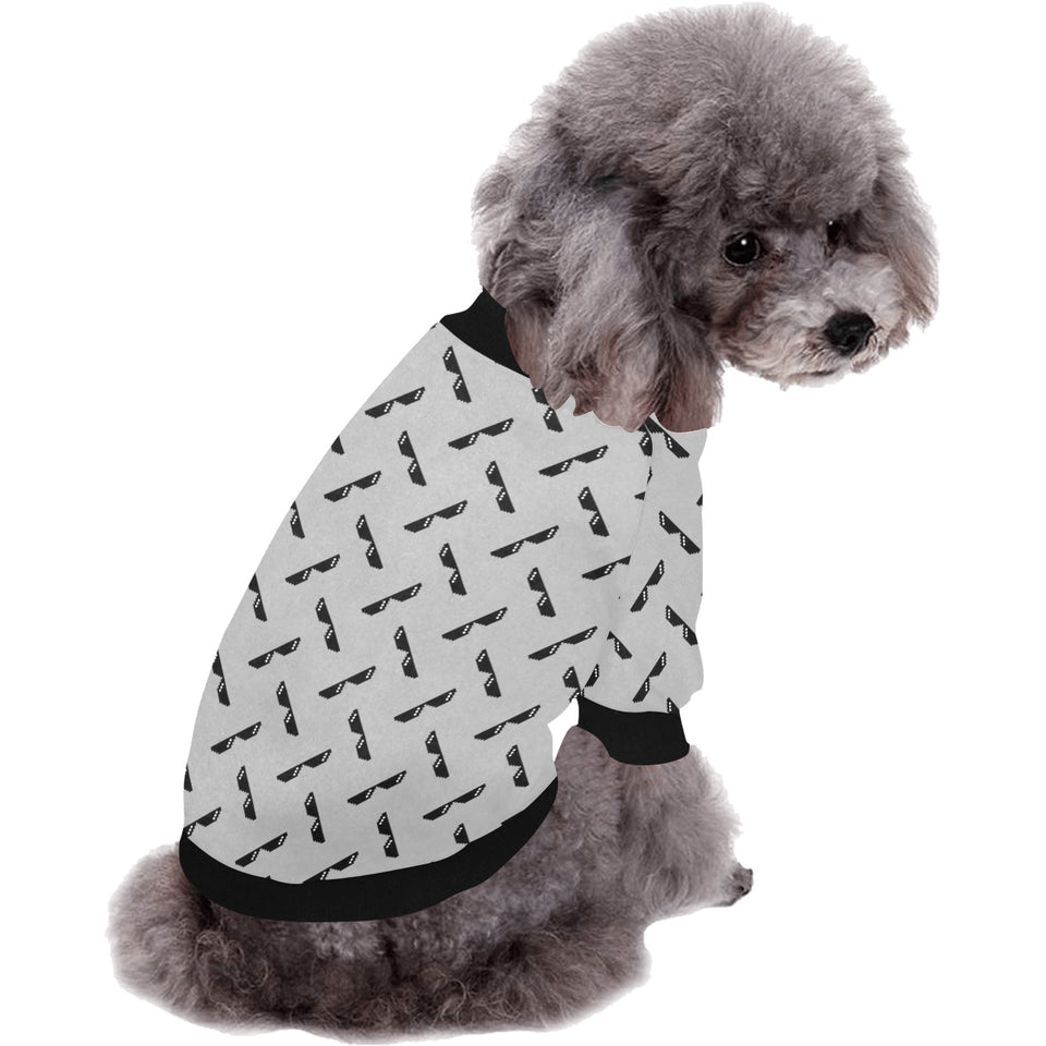 Sun Glasses Pattern Print Design 05 All Over Print Pet Dog Round Neck Fuzzy Shirt