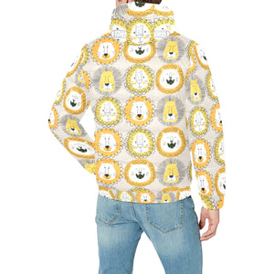 Lion Pattern Print Design 04 Men's Padded Hooded Jacket(ModelH42)