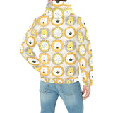 Lion Pattern Print Design 04 Men's Padded Hooded Jacket(ModelH42)